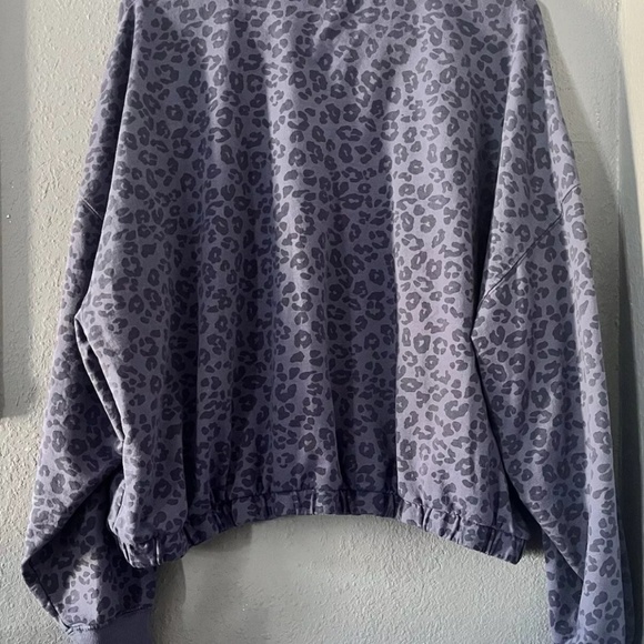 Z Supply Purple Leopard Print Crew Neck Sweater - Picture 4 of 4